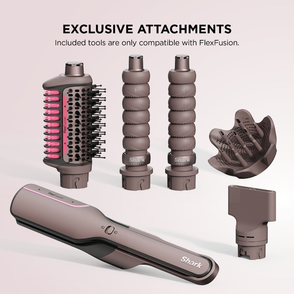 Shark Beauty FlexFusion Straight 5-In-1 Air Styler, Dryer & Ceramic Straightener with Storage Case Cosmic Blush