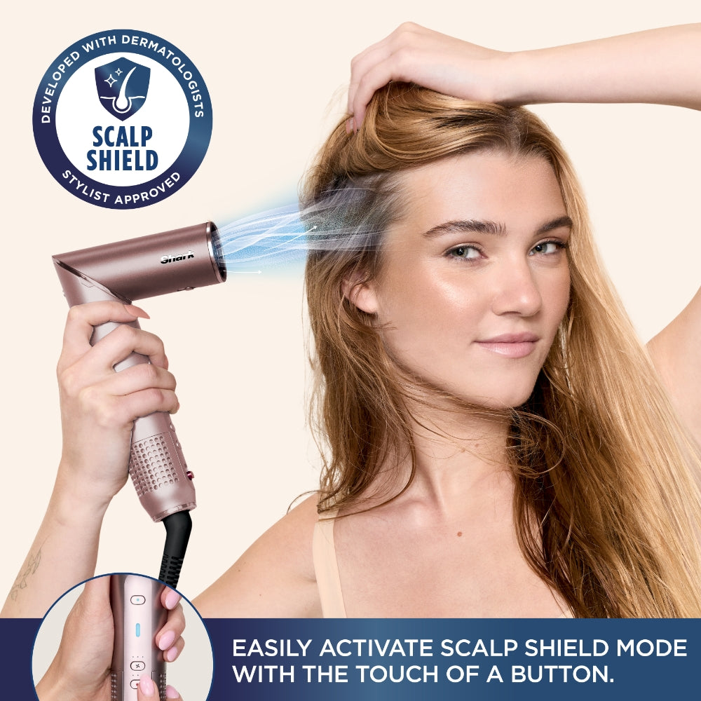 Shark Beauty FlexFusion Straight 5-In-1 Air Styler, Dryer & Ceramic Straightener with Storage Case Cosmic Blush