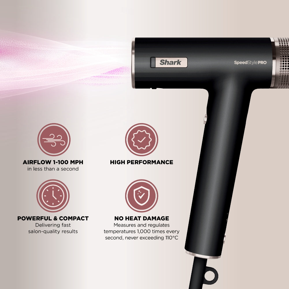 Shark Beauty SpeedStyle Pro 5-In-1 High-Velocity Hair Dryer Black