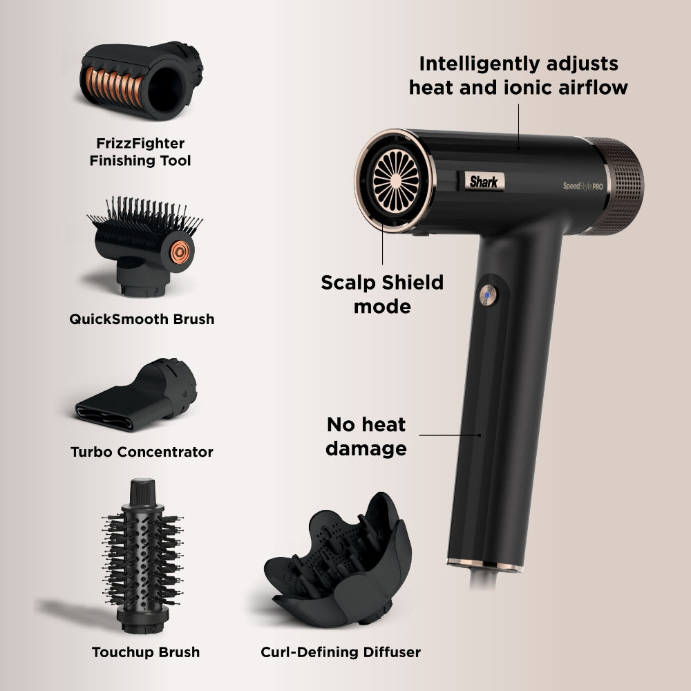 Shark Beauty SpeedStyle Pro 5-In-1 High-Velocity Hair Dryer Black