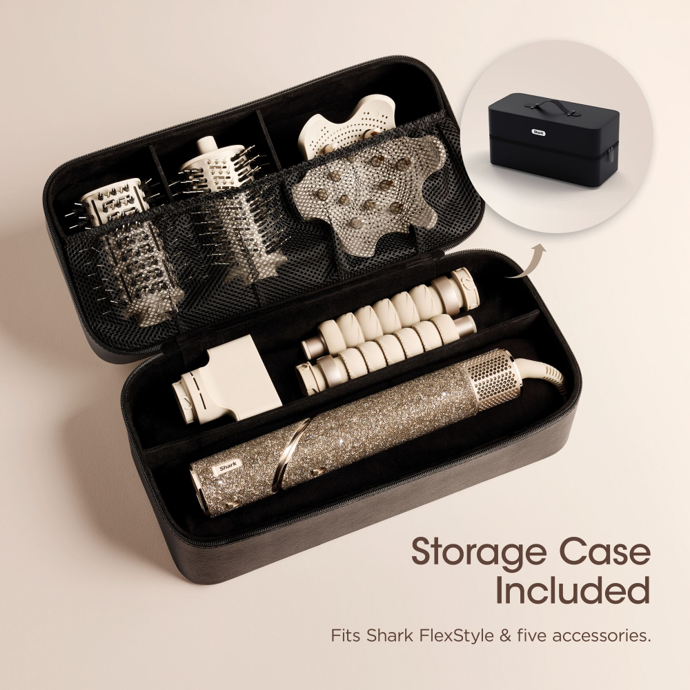 Shark Beauty Limited Edition FlexStyle 5-In-1 Air Styler & Hair Dryer with Storage Case Champagne Diamond