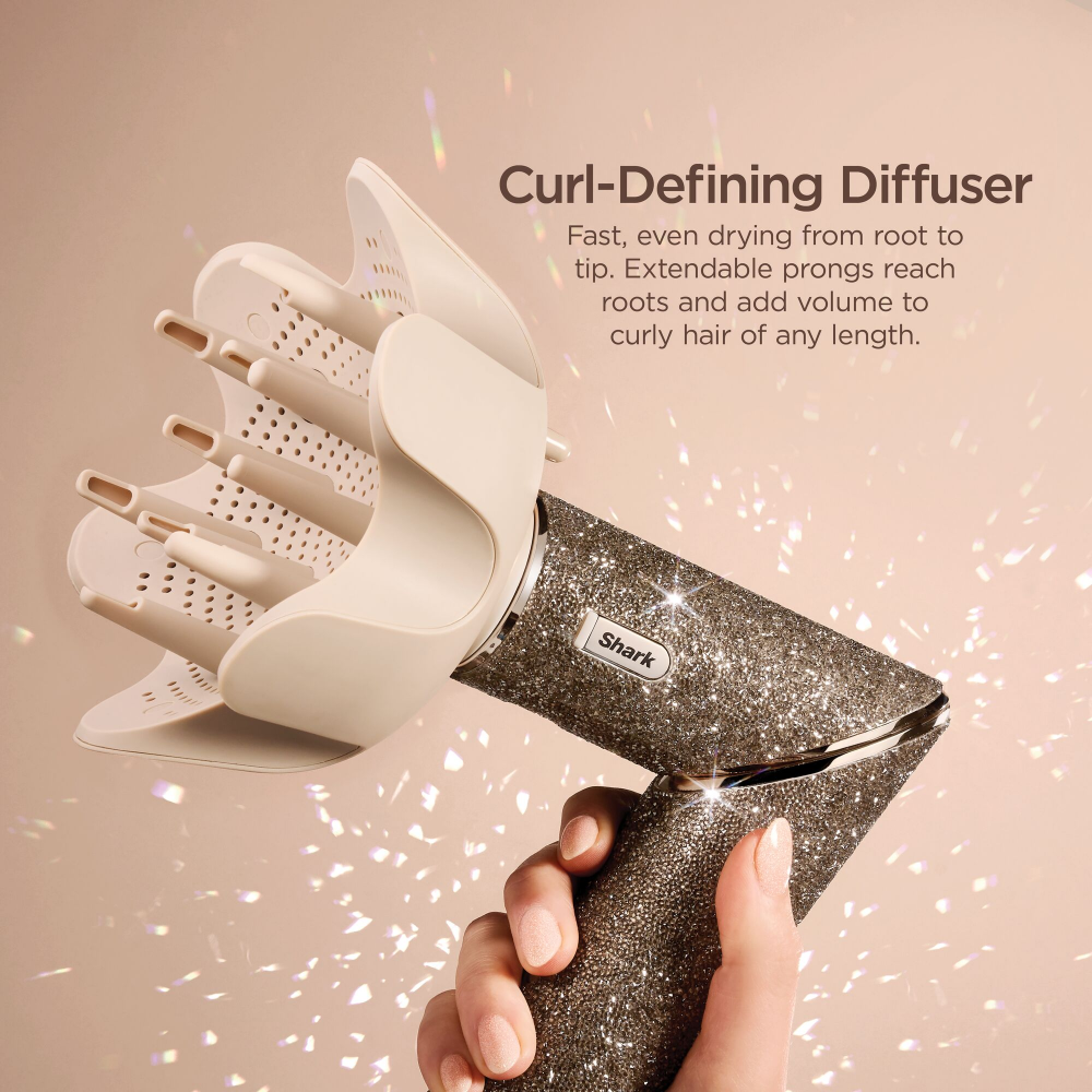 Shark Beauty Limited Edition FlexStyle 5-In-1 Air Styler & Hair Dryer with Storage Case Champagne Diamond