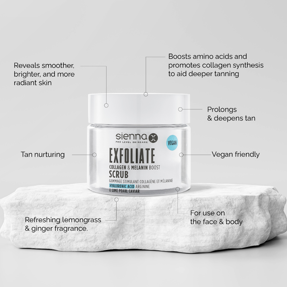 Sienna X Exfoliate Collagen & Melanin Boost Body Scrub 180ml