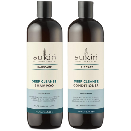 Sukin Deep Cleanse Shampoo & Conditioner Twin 2 x 500ml