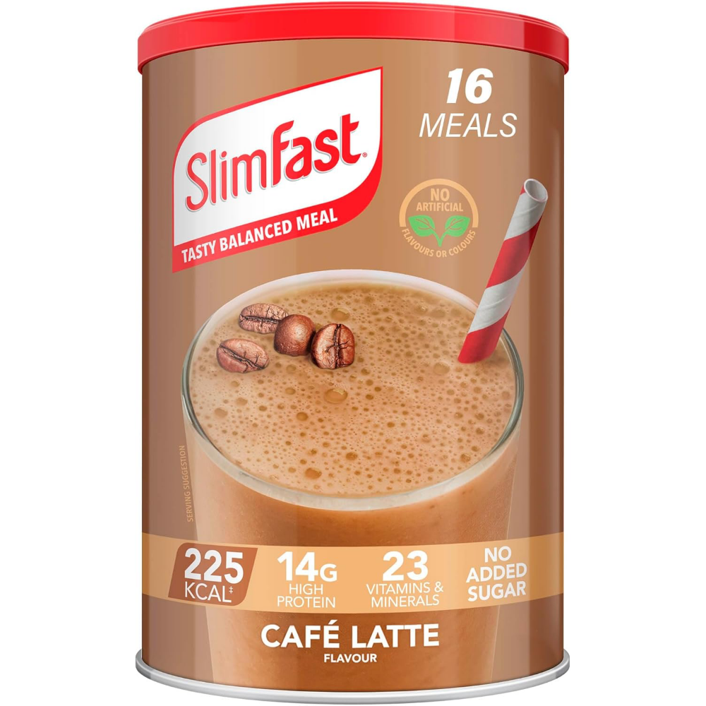SlimFast Tasty Balanced Meal Powder Cafe Latte Tub 584g