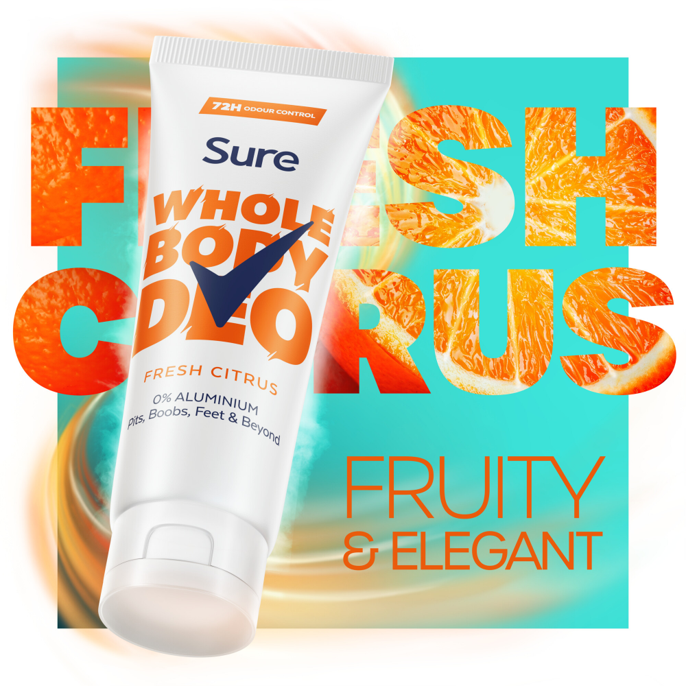 Sure Whole Body Deo 72h Fresh Citrus Deodorant Cream 75ml