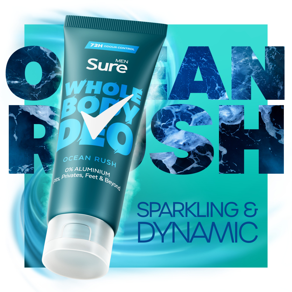 Sure Men Whole Body Deo 72h Ocean Rush Deodorant Cream 75ml