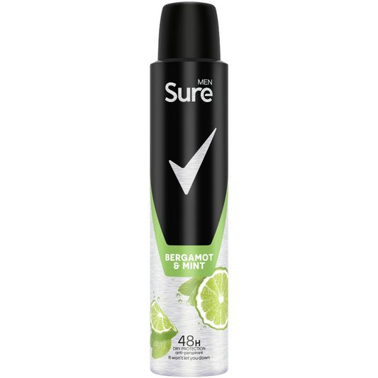 Sure Men Essential Protection 48h Bergamot & Mint Anti-Perspirant Deodorant Spray 200ml