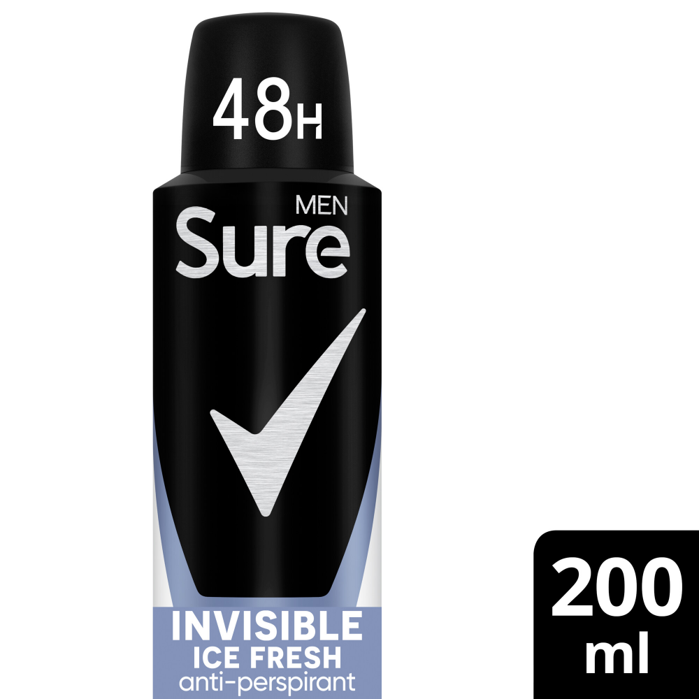 Sure Men Essential Protection 48h Invisible Ice Fresh Anti-Perspirant Deodorant Spray 200ml