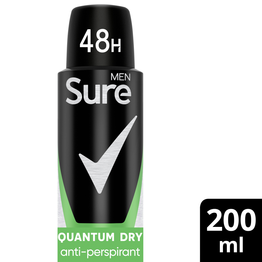 Sure Men Essential Protection 48h Quantum Dry Anti-Perspirant Deodorant Spray 200ml