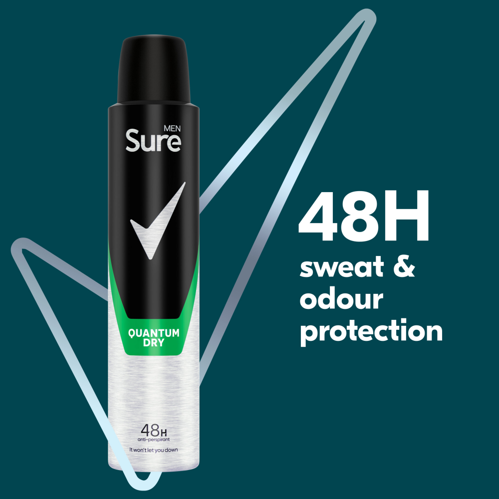 Sure Men Essential Protection 48h Quantum Dry Anti-Perspirant Deodorant Spray 200ml