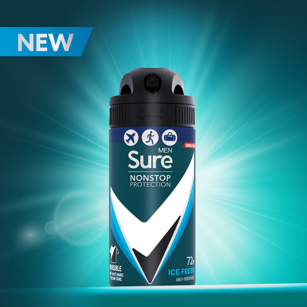 Sure Men Nonstop Protection 72h Invisible Ice Fresh Anti-Perspirant Deodorant Spray 75ml
