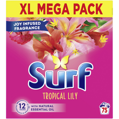 Surf Tropical Lily Powder Laundry Washing Detergent 75 Washes 3750g