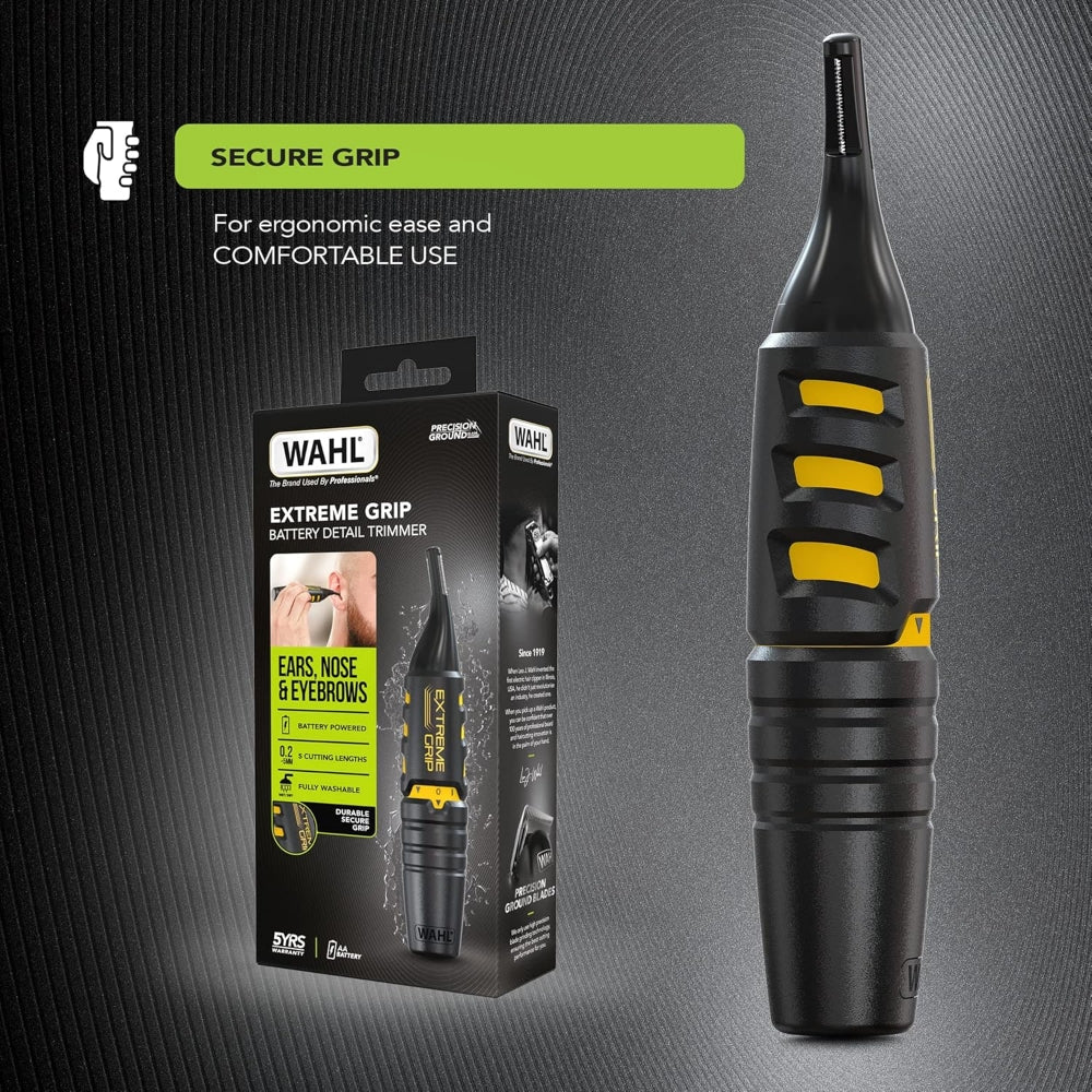 Wahl 3-In-1 Extreme Grip Ear, Nose & Brow Battery Detail Trimmer
