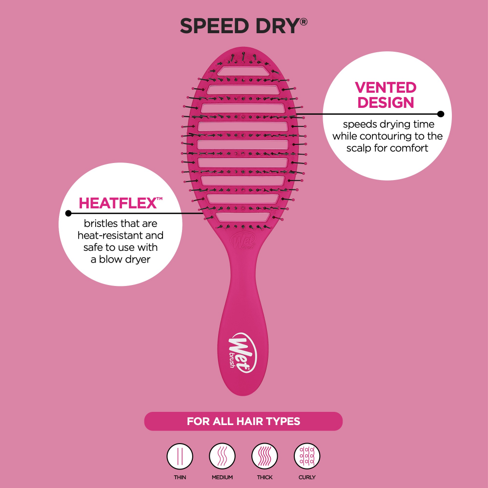 Wet Brush Speed Dry Detangler Brush Pink