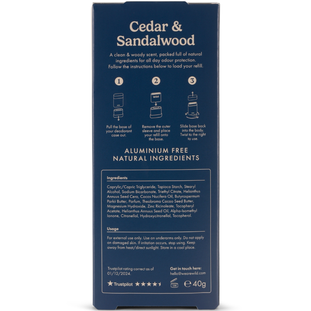 Wild Sandalwood & Cedar Deodorant Starter Pack