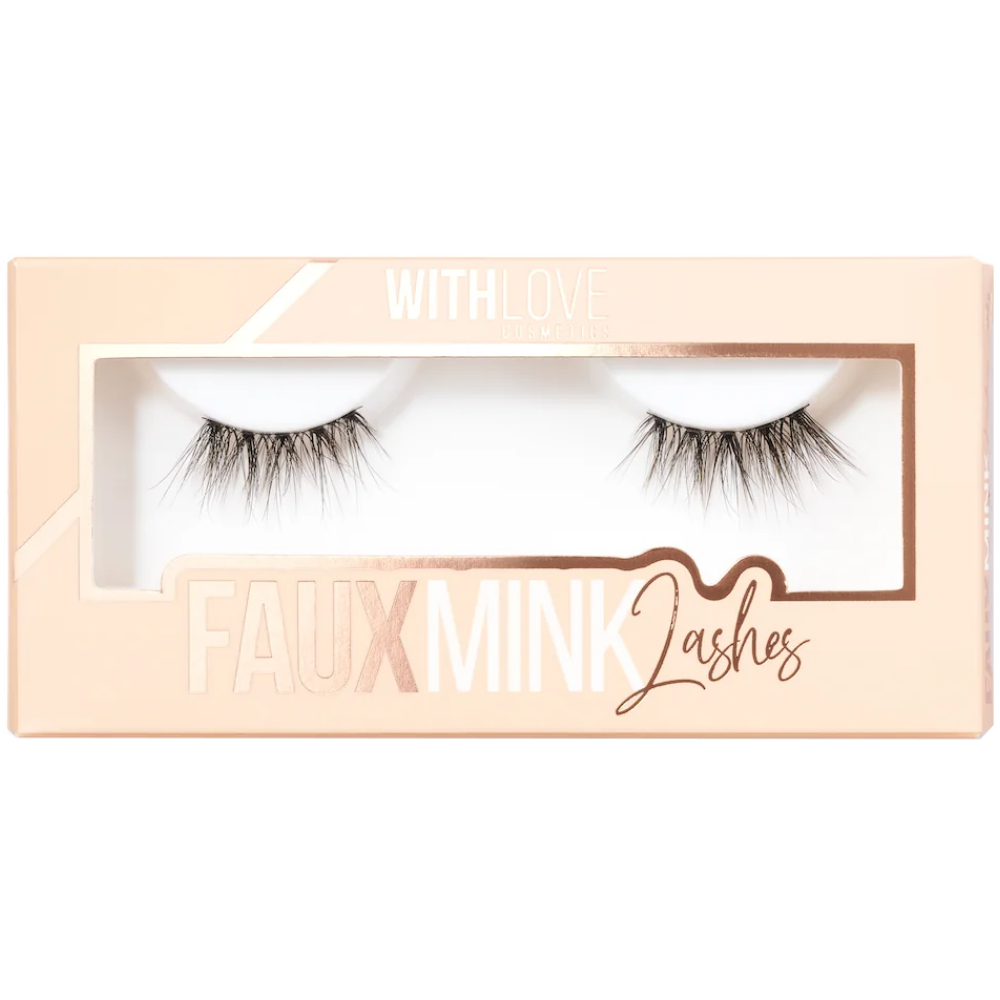 With Love Cosmetics Faux Mink Half Strip Lash Fifty-Fifty Black