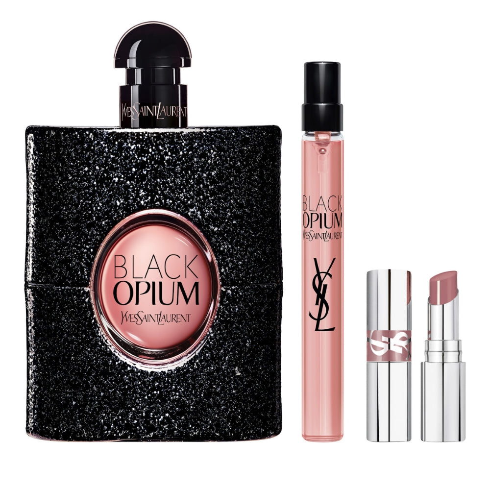 Yves Saint Laurent Black Opium Eau De Parfum & Lipstick Gift Set 90ml