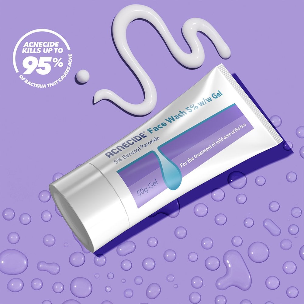 Acnecide + Purifide Face Wash Spot Treatment with 5% Benzoyl Peroxide 50g