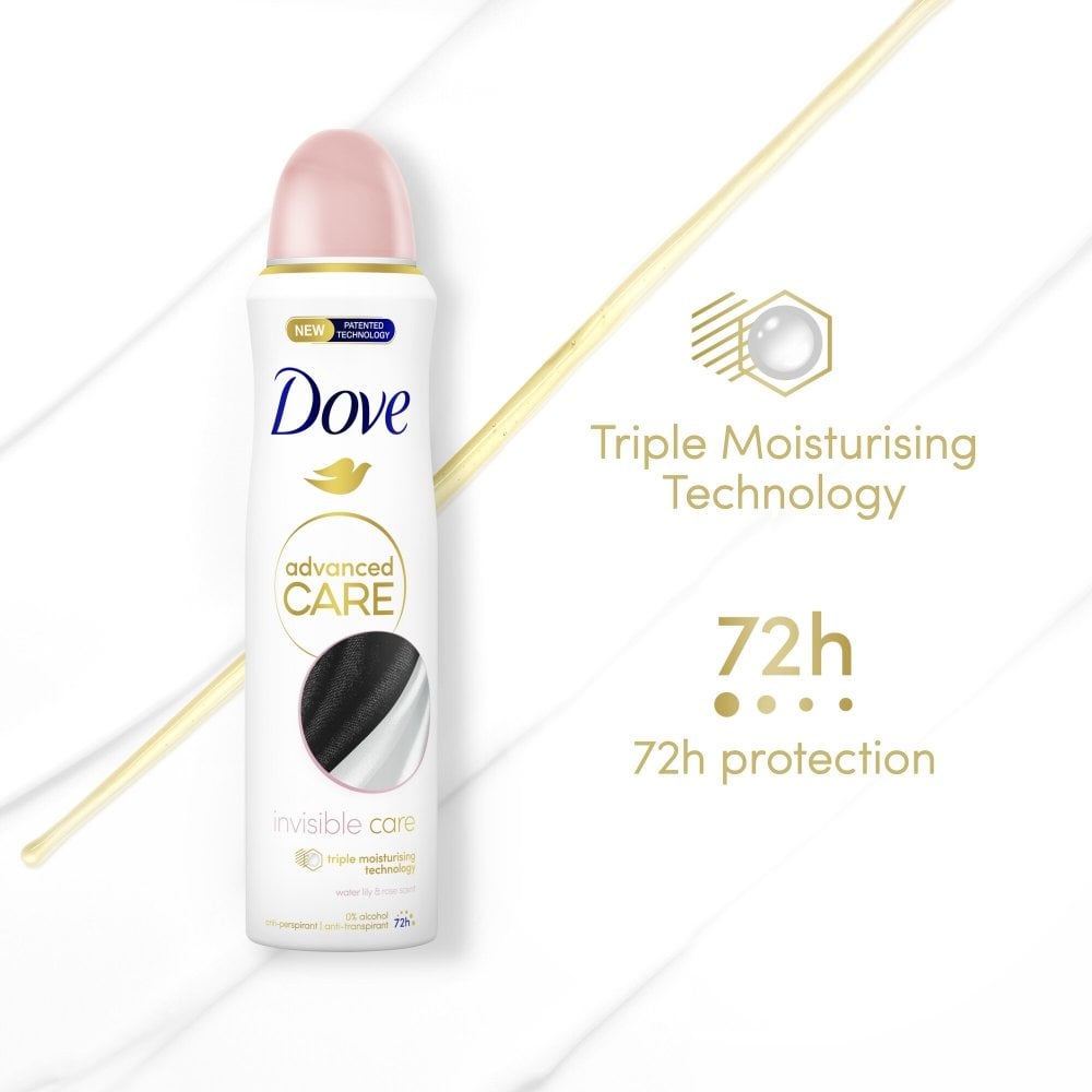 Dove Advanced Care 72h Invisible Care Water Lily & Rose Anti-Perspirant Deodorant Spray 200ml