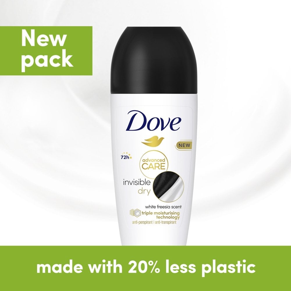 Dove Advanced Care 72h Invisible Dry White Freesia Anti-Perspirant Deodorant Roll-On 50ml