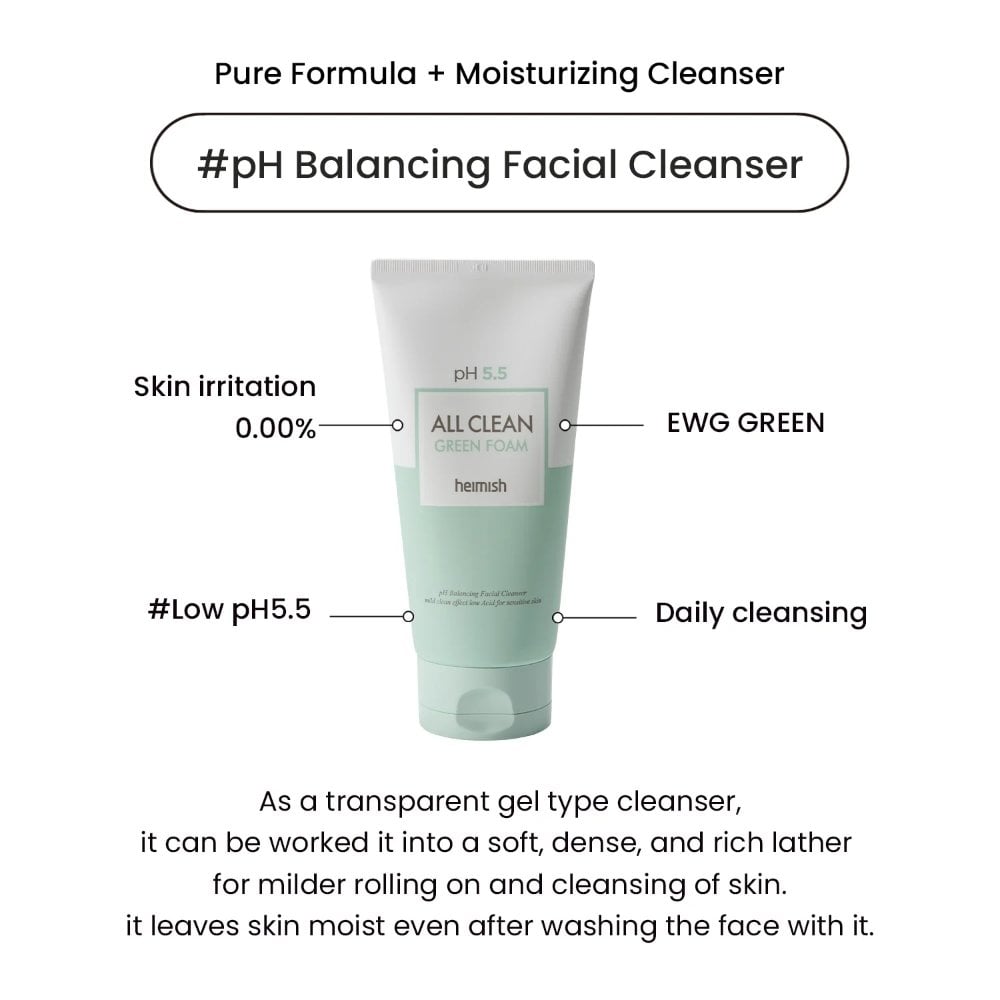 Heimish All Clean Green pH Balancing Facial Cleanser Foam 150g