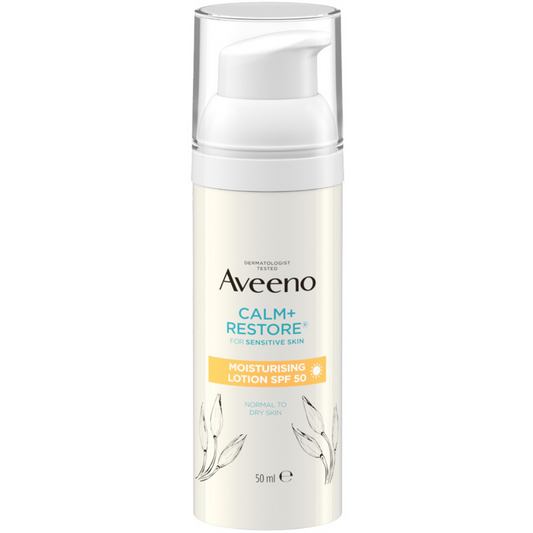 Aveeno Face Calm+ Restore Moisturising Lotion SPF50 50ml