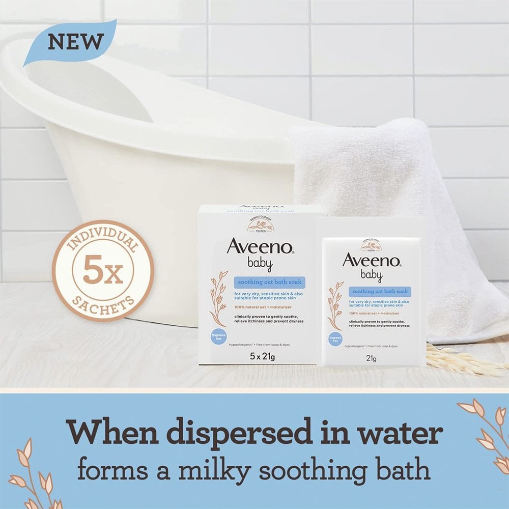 Aveeno Baby Soothing Oat Bath Soak 5 x 21g Sachets