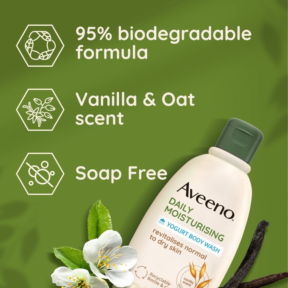 Aveeno Daily Moisturising Yogurt Body Wash Vanilla & Oat 300ml
