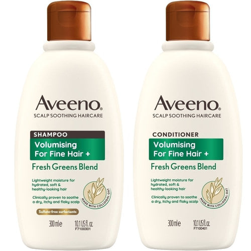 Aveeno Volumising+ Fresh Greens Blend Shampoo & Conditioner Twin 2 x 300ml