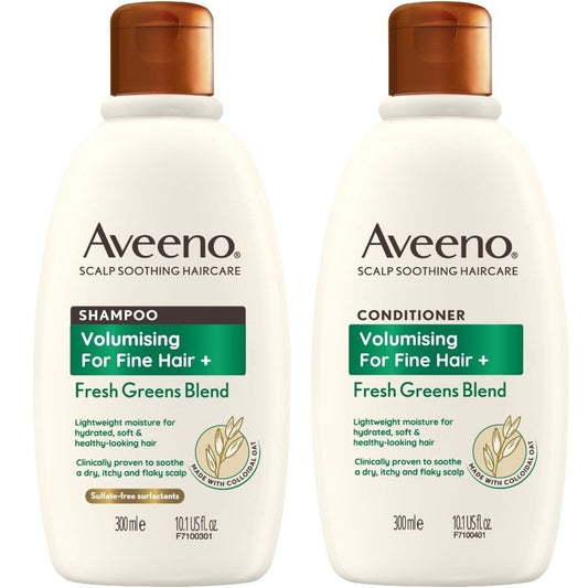 Aveeno Volumising+ Fresh Greens Blend Shampoo & Conditioner Twin 2 x 300ml