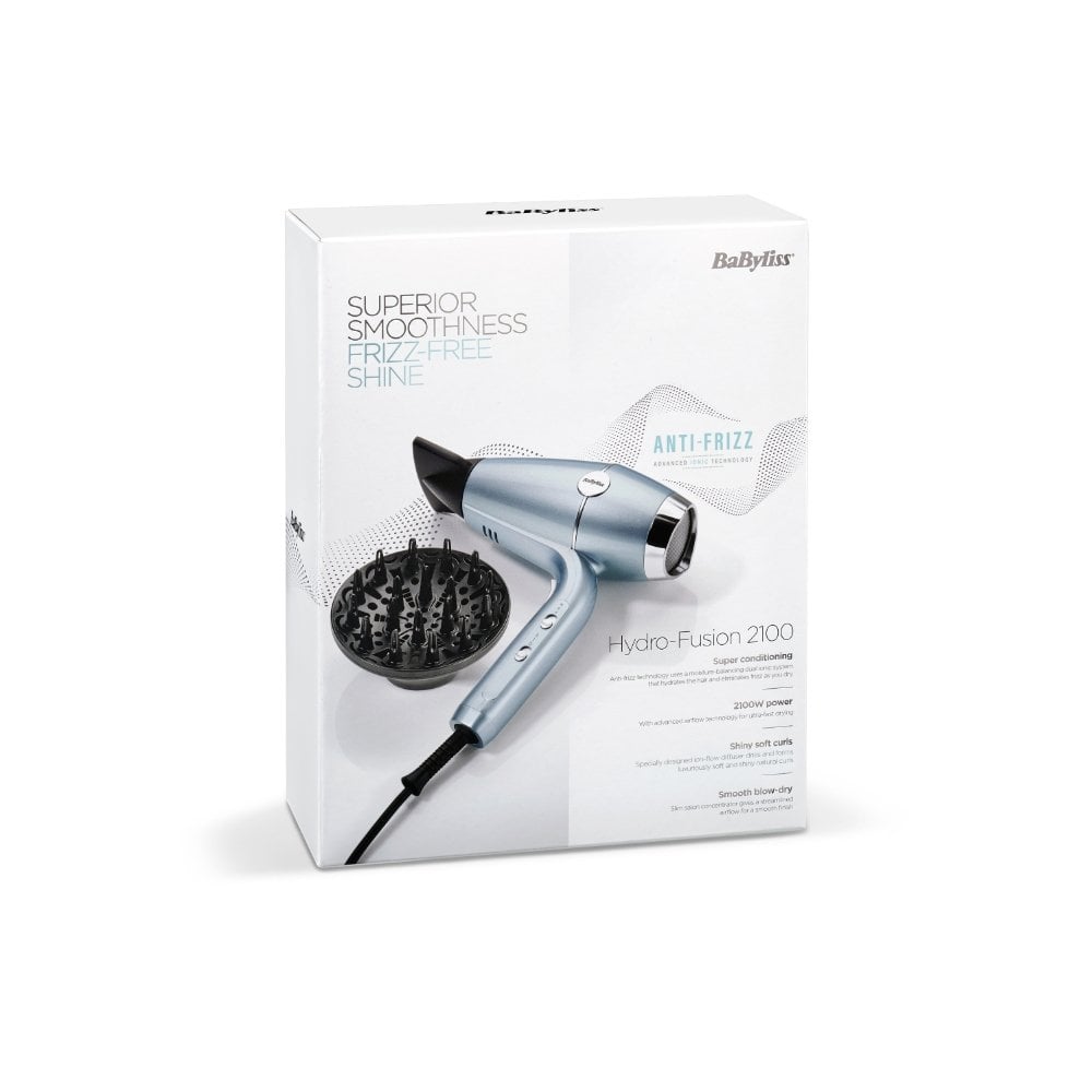 BaByliss Hydro Fusion Anti-Frizz 2100 Hair Dryer Ice 5573U