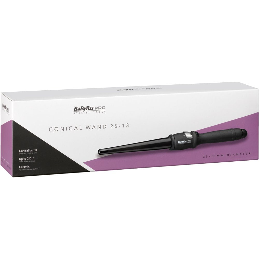 Babyliss Pro Ceramic Dial A Heat Conical Wand 25-13mm Black