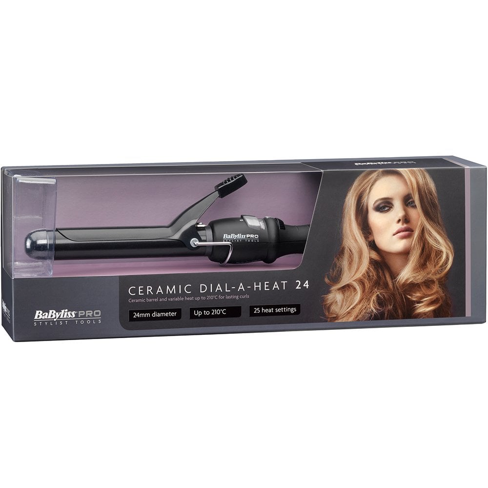 Babyliss Pro Ceramic Dial A Heat Curling Tong 24mm Black