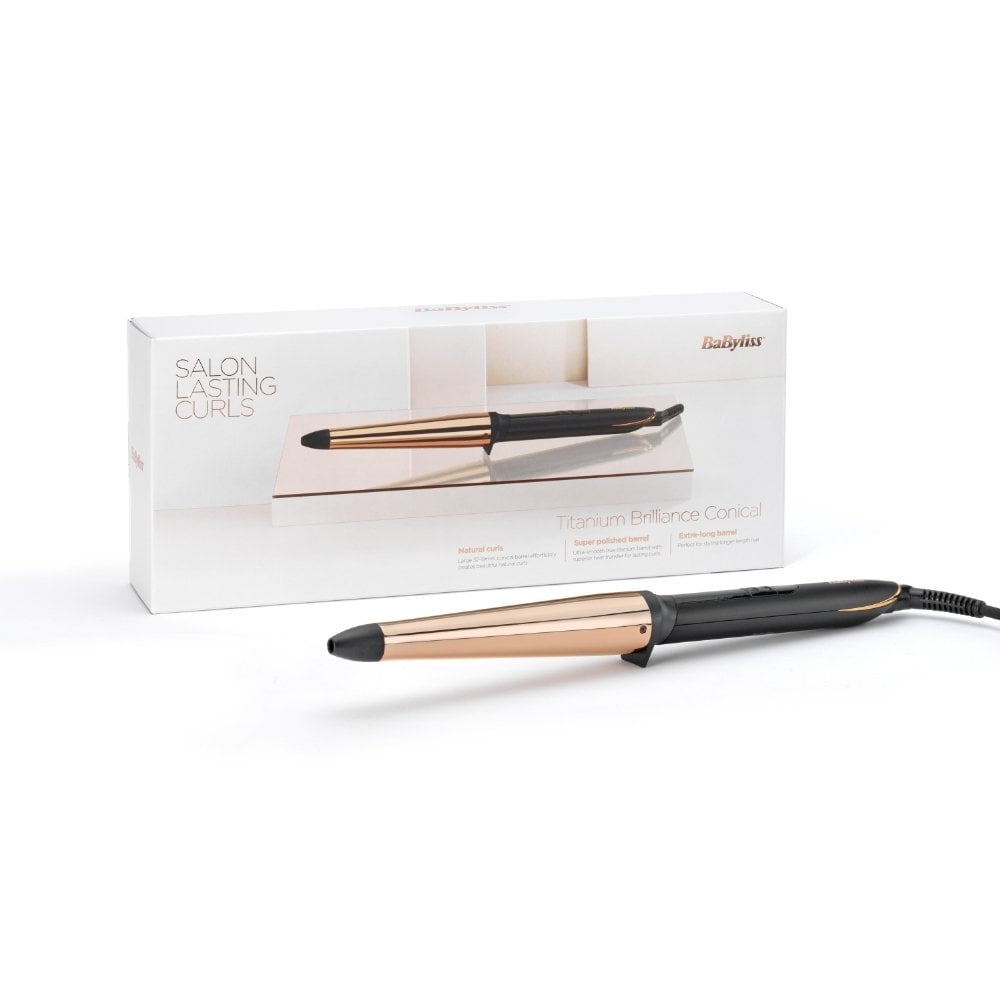 BaByliss Titanium Brilliance Conical Wand 19-32mm Rose Gold 2358U