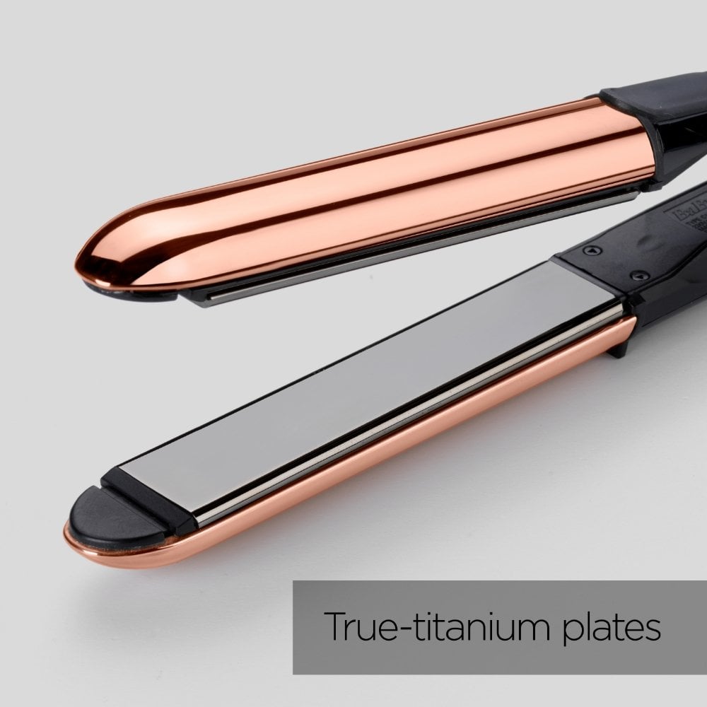 BaByliss Titanium Brilliance Straight & Curl Hair Straightener Rose Gold 2481U
