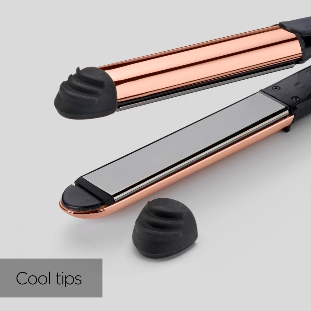 BaByliss Titanium Brilliance Straight & Curl Hair Straightener Rose Gold 2481U