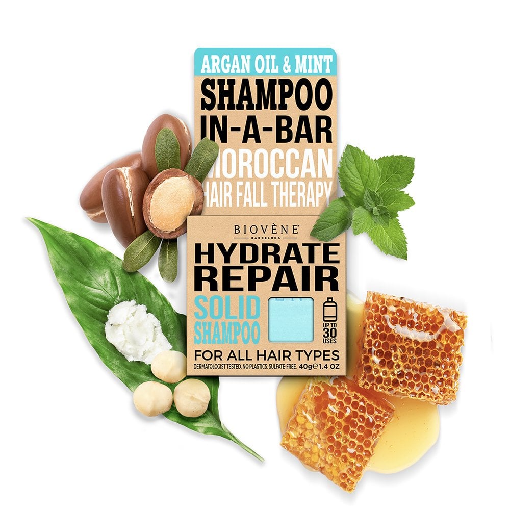 Biovene Hydrate Repair Solid Shampoo Argan Oil & Mint 40g