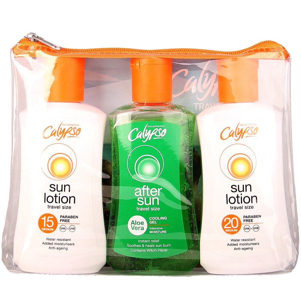 Calypso Sun Lotion & Aloe Vera 3 Piece Travel Pack 3 x 100ml