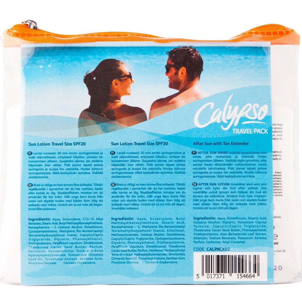 Calypso Sun Lotion & Aloe Vera 3 Piece Travel Pack 3 x 100ml