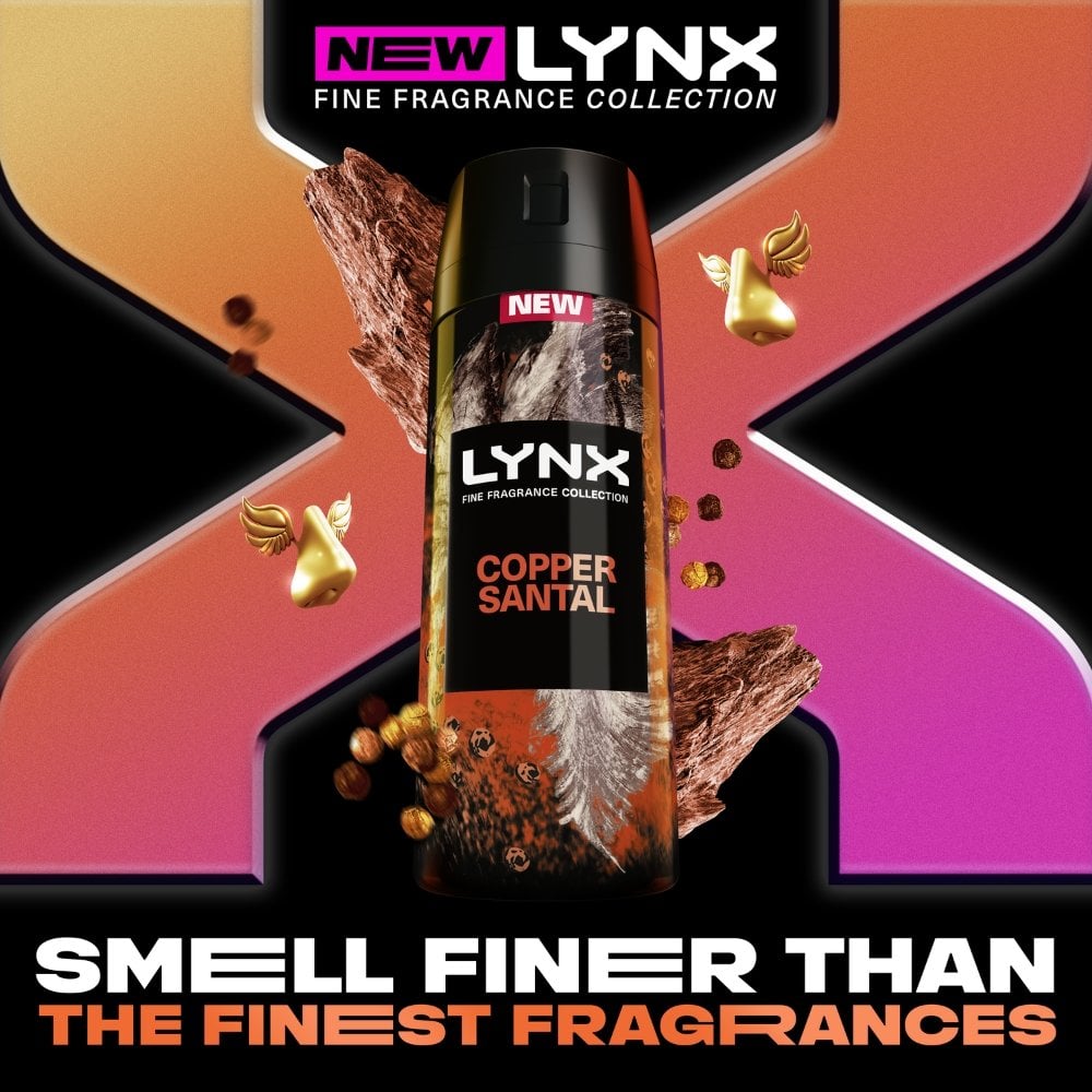 Lynx Fine Fragrance 72h Copper Santal Brown Sugar & Pepper Premium Deodorant Body Spray 150ml