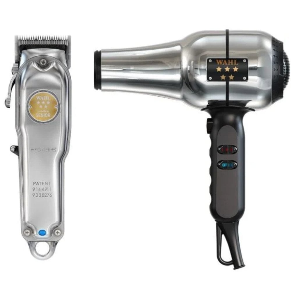 Wahl Professional Cordless Senior Metal Edition Clipper & Wahl Professional Barbers Dryer Duo