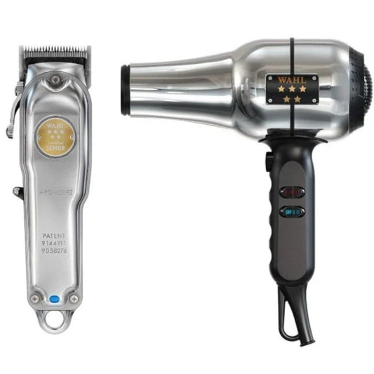 Wahl Professional Cordless Senior Metal Edition Clipper & Wahl Professional Barbers Dryer Duo