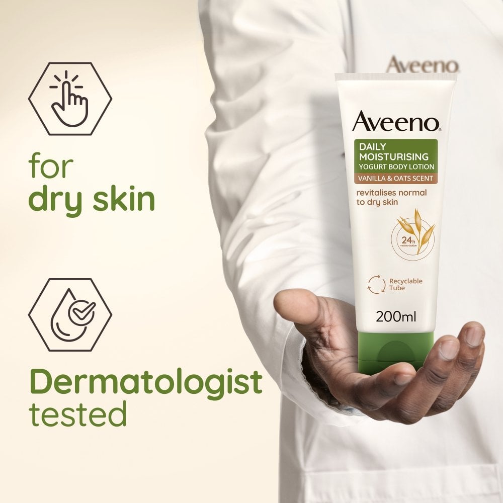 Aveeno Daily Moisturising Yogurt Vanilla & Oat Body Cream 200ml