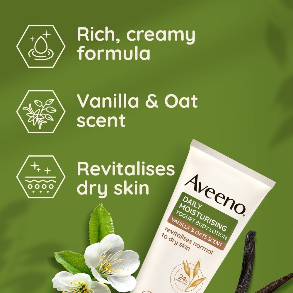 Aveeno Daily Moisturising Yogurt Vanilla & Oat Body Cream 200ml