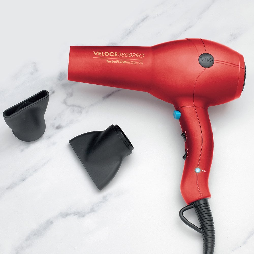 Diva Pro Veloce 3800 Pro Hair Dryer Red