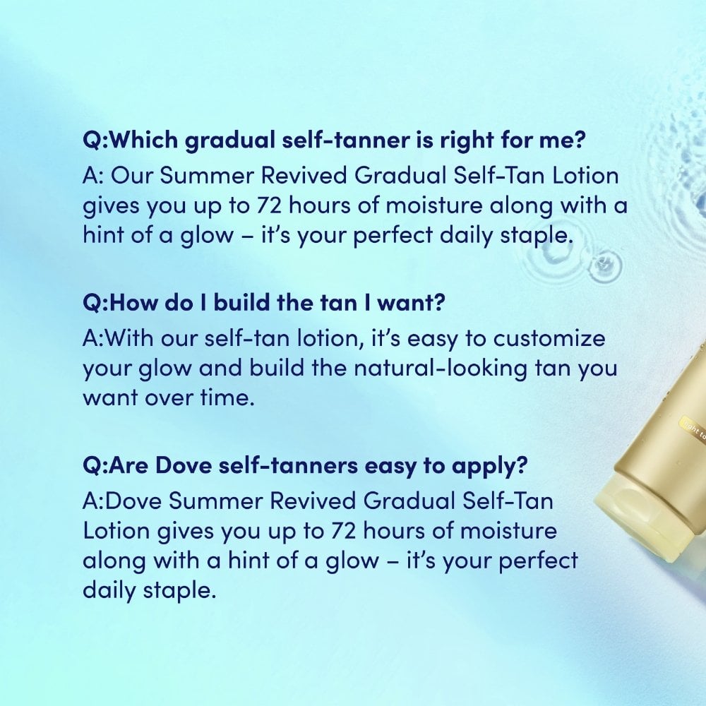 Dove Summer Revived Self Tanning Body Lotion Medium To Dark 200ml