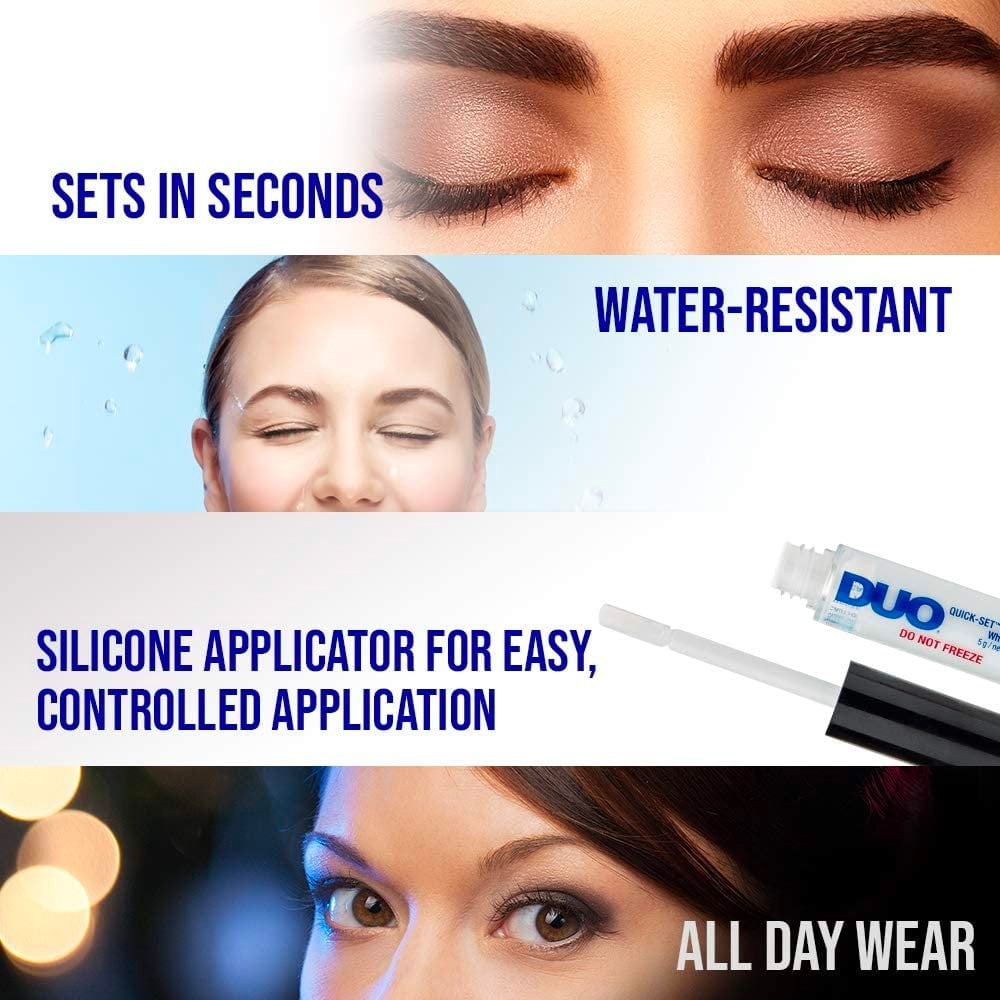 Duo Eyelash Glue Quick-Set Striplash Adhesive Formaldehyde & Latex-Free White/Clear 5g