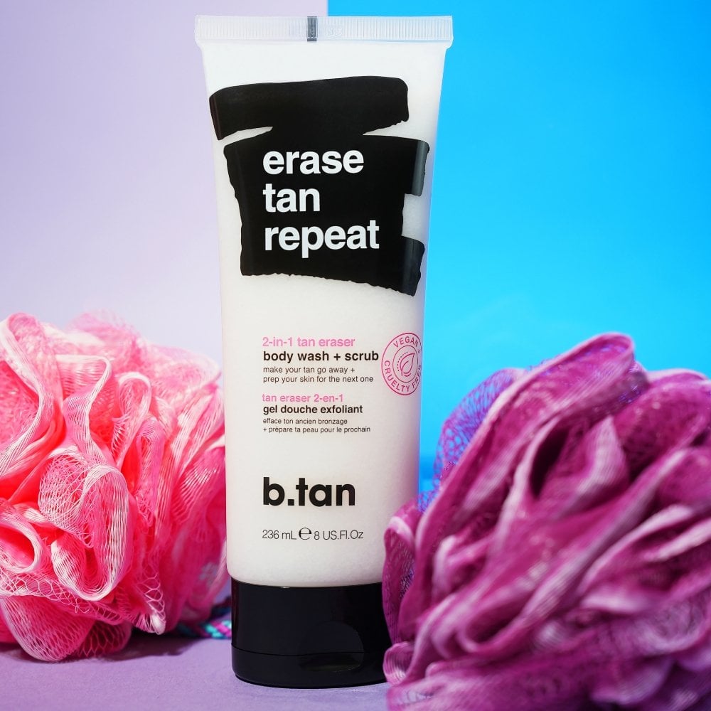 b.tan Erase Tan Repeat 2-in-1 Tan Eraser Body Wash & Scrub 236ml