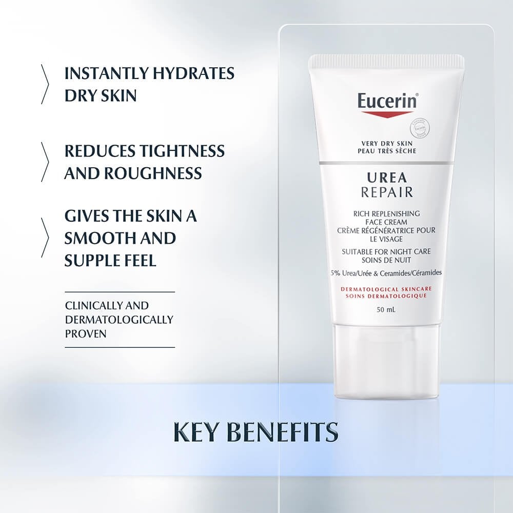 Eucerin Urea Repair 5% Urea Rich Replenishing Face Cream 50ml